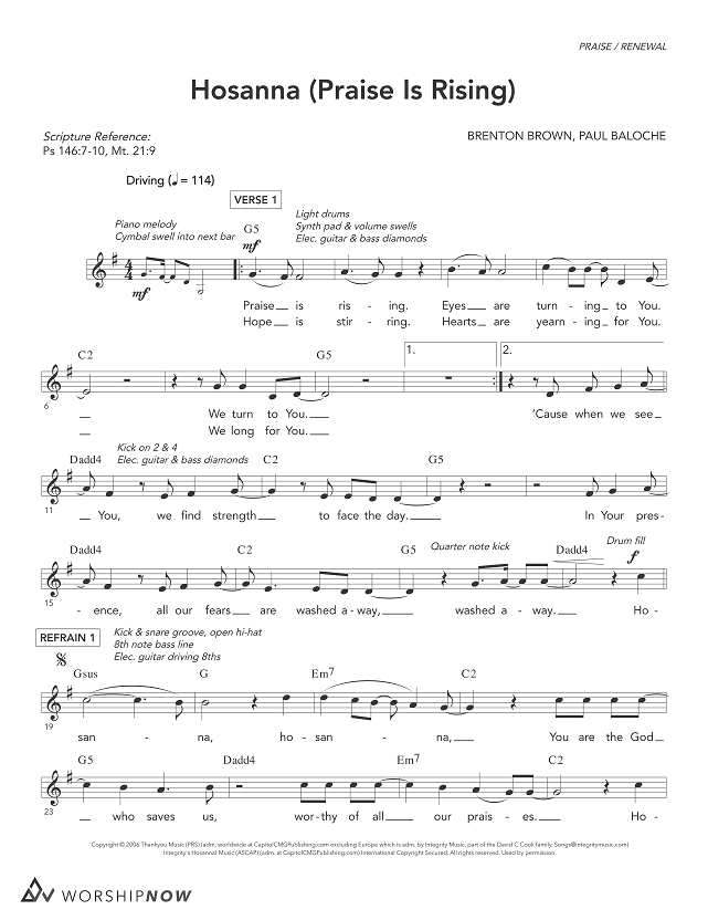 Hosanna (Praise Is Rising)