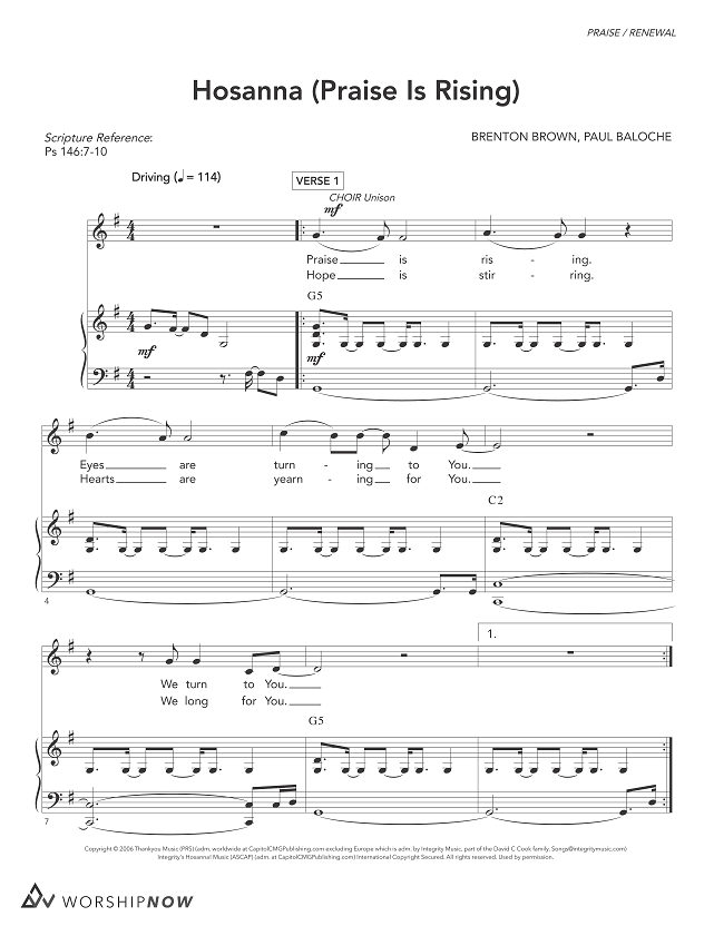 Hosanna (Praise Is Rising)