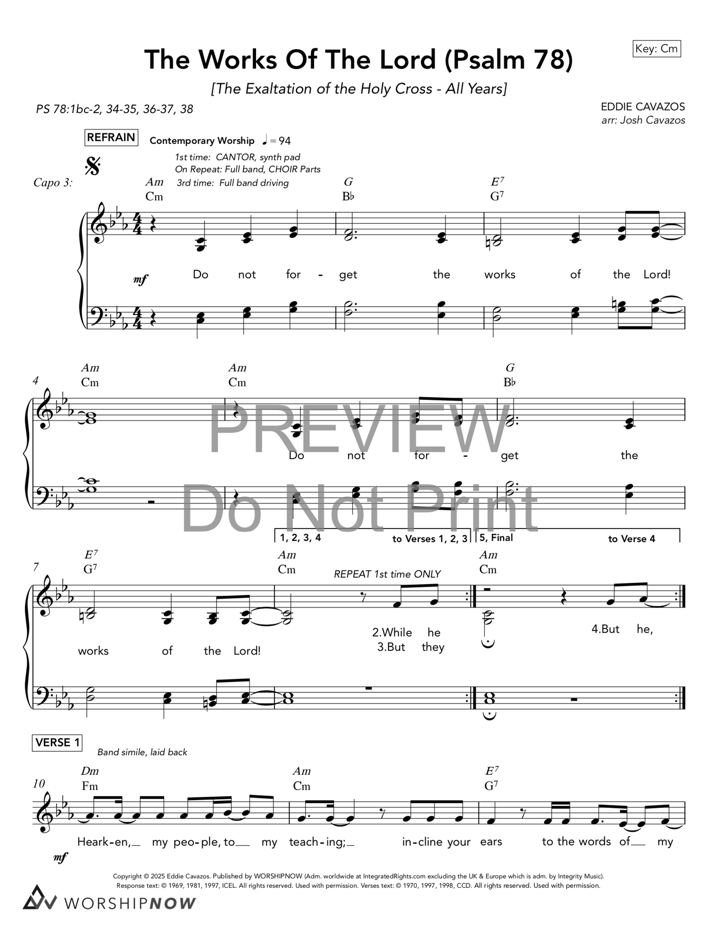 The Works Of The Lord (Psalm 78) [Exaltation Of The Holy Cross] | All Years