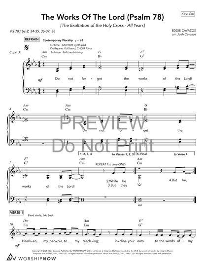 The Works Of The Lord (Psalm 78) [Exaltation Of The Holy Cross] | All Years