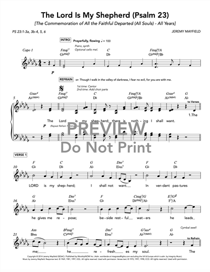 The Lord Is My Shepherd (Psalm 23) [The Commemoration of All the Faithful Departed (All Souls) | All Years]