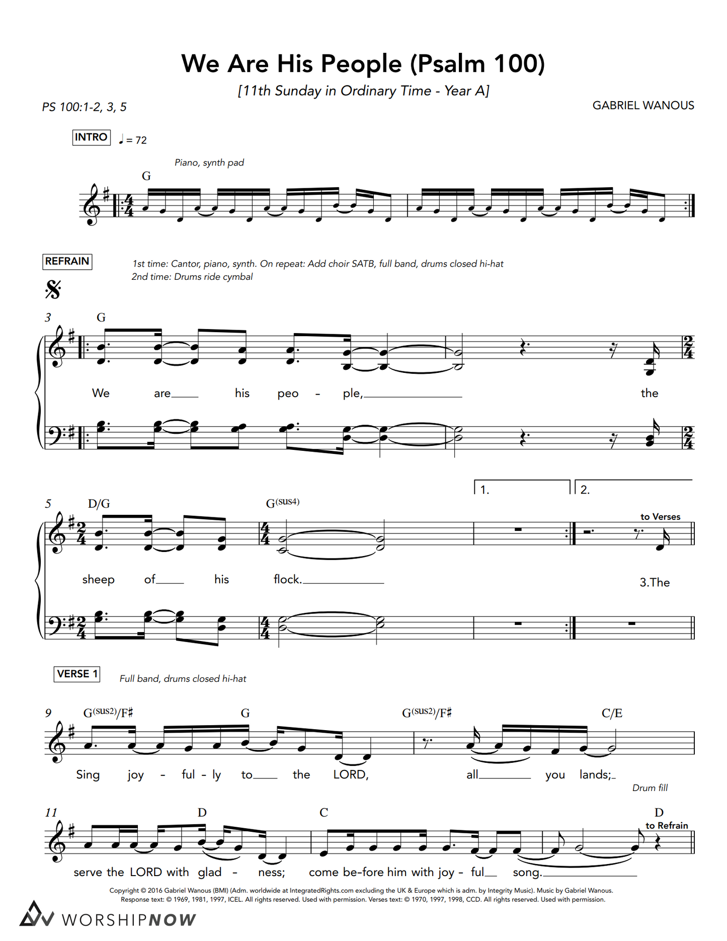 We Are His People (Psalm 100) [11th Sunday in Ordinary Time | Year A]