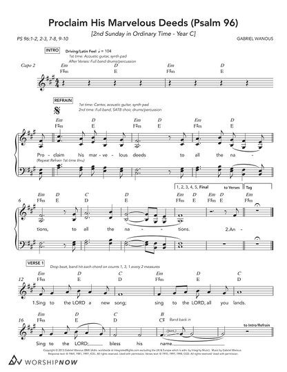 Proclaim His Marvelous Deeds (Psalm 96) [2nd Sunday in Ordinary Time | Year C]