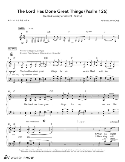 The Lord Has Done Great Things (Psalm 126) [Second Sunday of Advent | Year C]