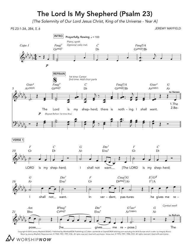 The Lord Is My Shepherd (Psalm 23) [The Solemnity of Our Lord Jesus Ch ...