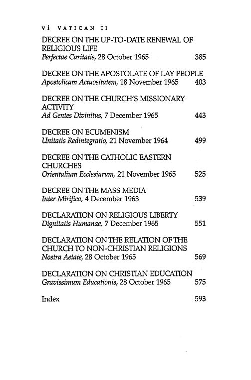 Vatican Council II: Constitutions, Decrees, Declarations