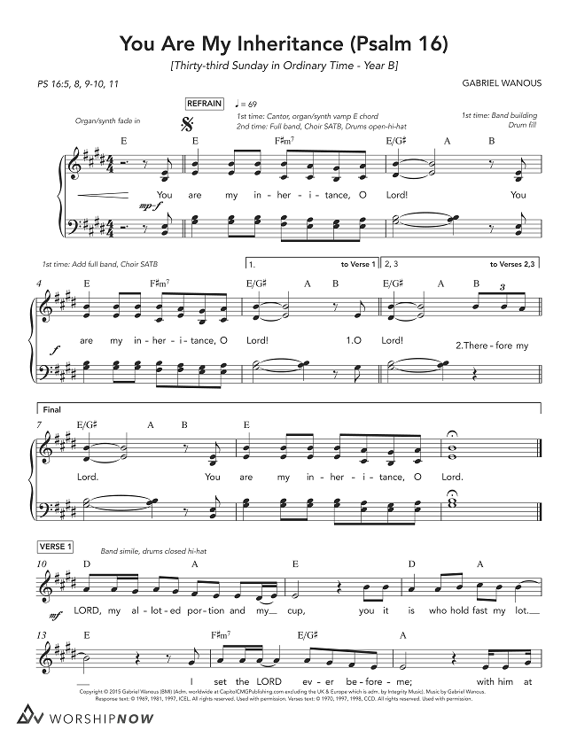 You Are My Inheritance (Psalm 16) [33rd Sunday in Ordinary Time | Year ...